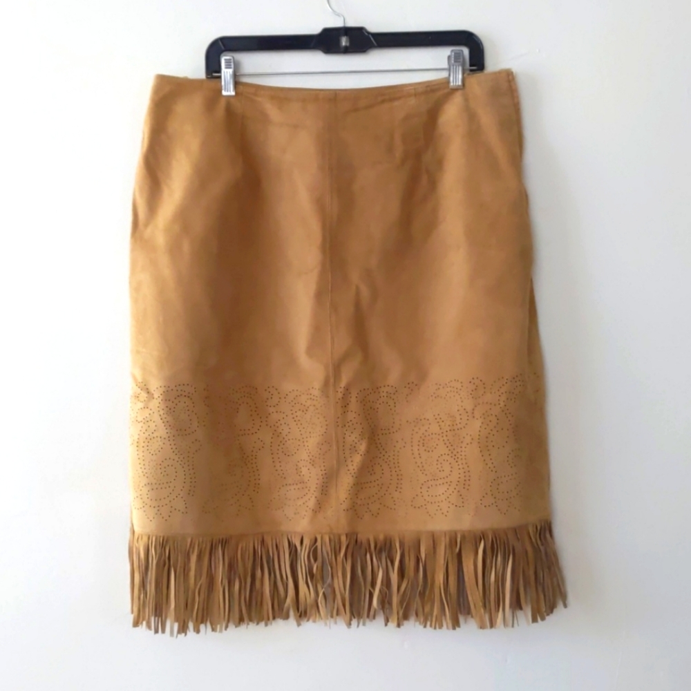 Fringed suede skirt 14W